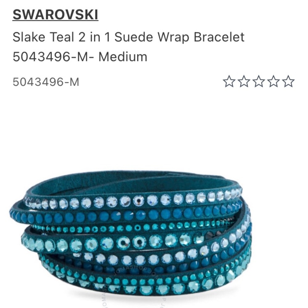 SWAROVSKI
Slake Teal 2 in 1 Suede Wrap Bracelet